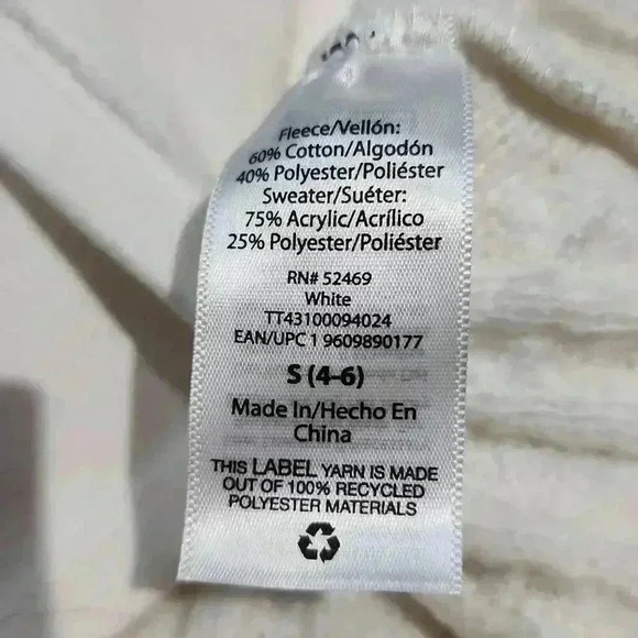 Time and Tru Women's Cable Knit Long Sleeve Pullover Sweater White Size Small - Picture 8 of 8